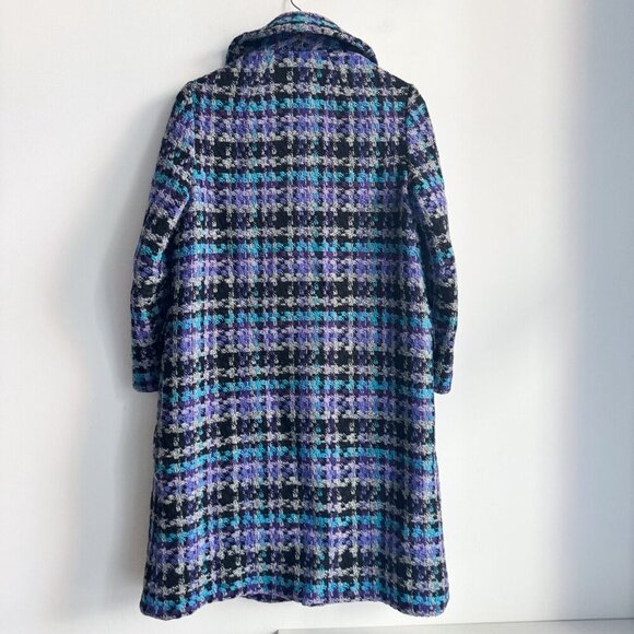 Dalecraft Blue Purple Tweed Wool Double Breasted Coat M - Picture 7 of 8